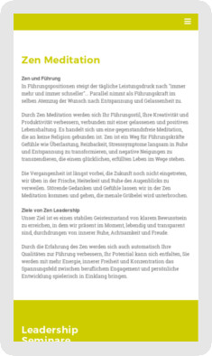 Webseite Zen in Freiburg - Smartphone